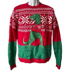 Blizzard Bay Tyrannosaurus Rex Ugly Christmas Sweater Size Med NWOT